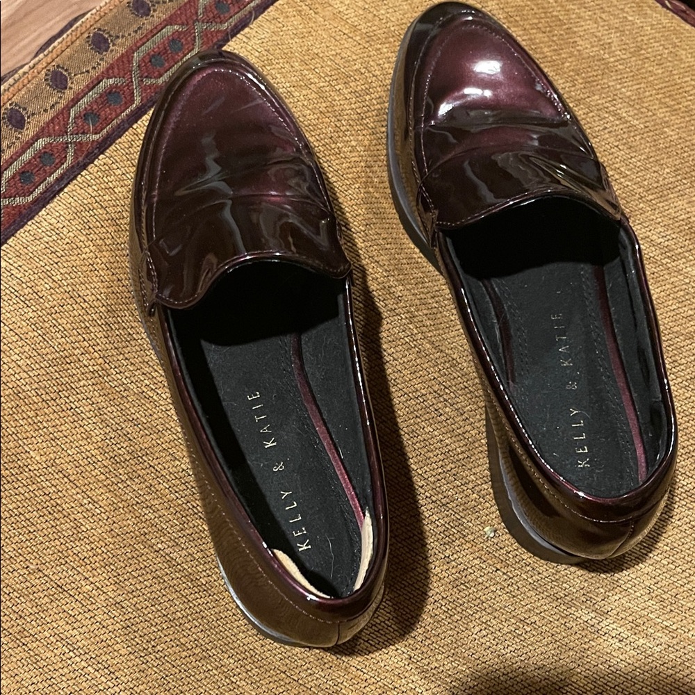 Kelly & Katie Men's Wine Patent Slip-On Loafers